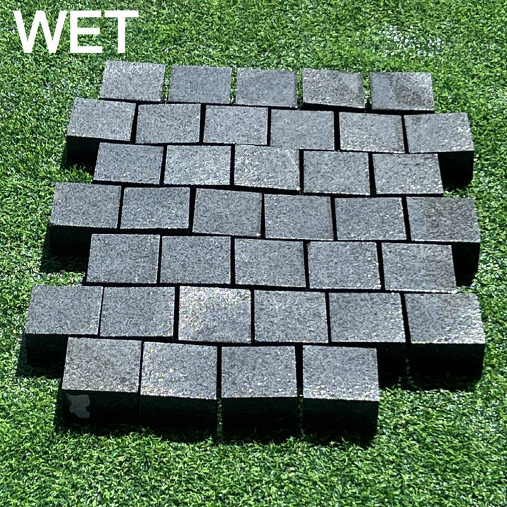 blue grey granite setts 100 x 100 x 50