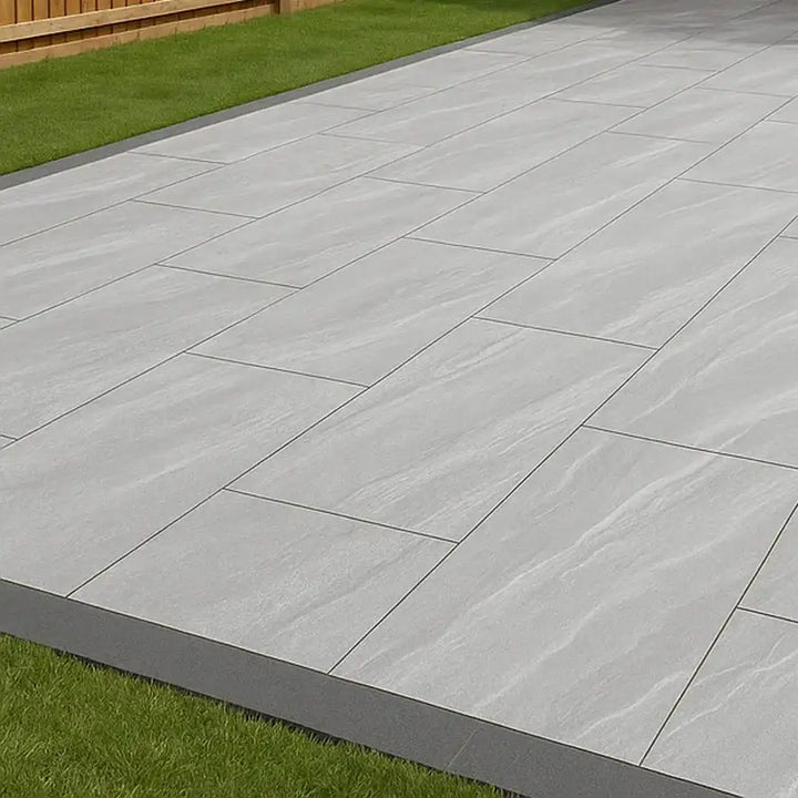 crossover grey porcelain paving tiles
