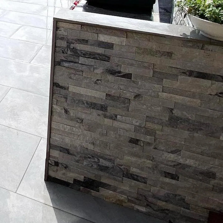 ice grey split face tiles cladding