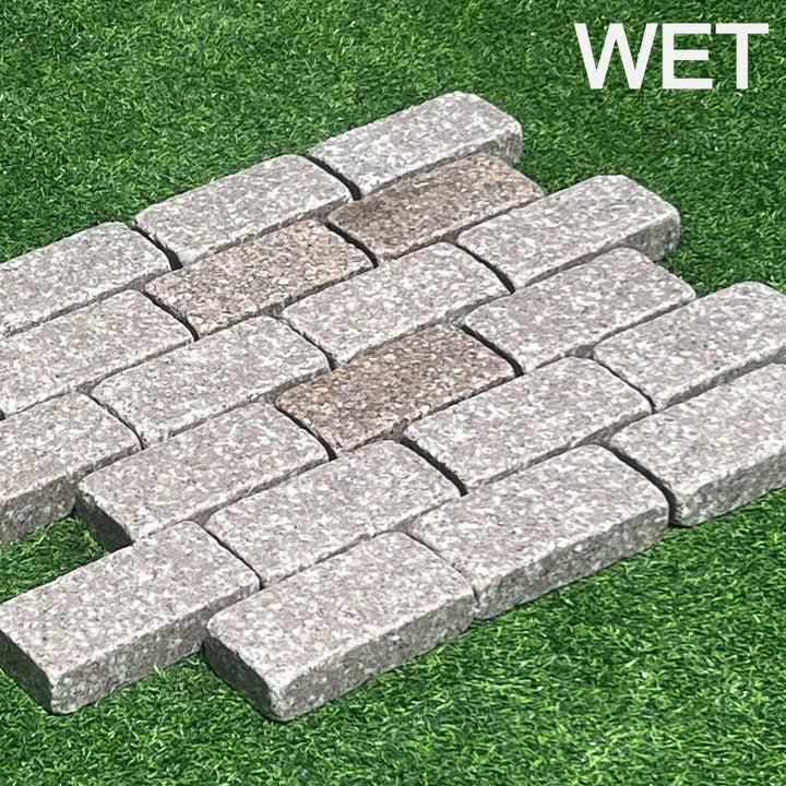 pink rose granite tumbled cobble setts