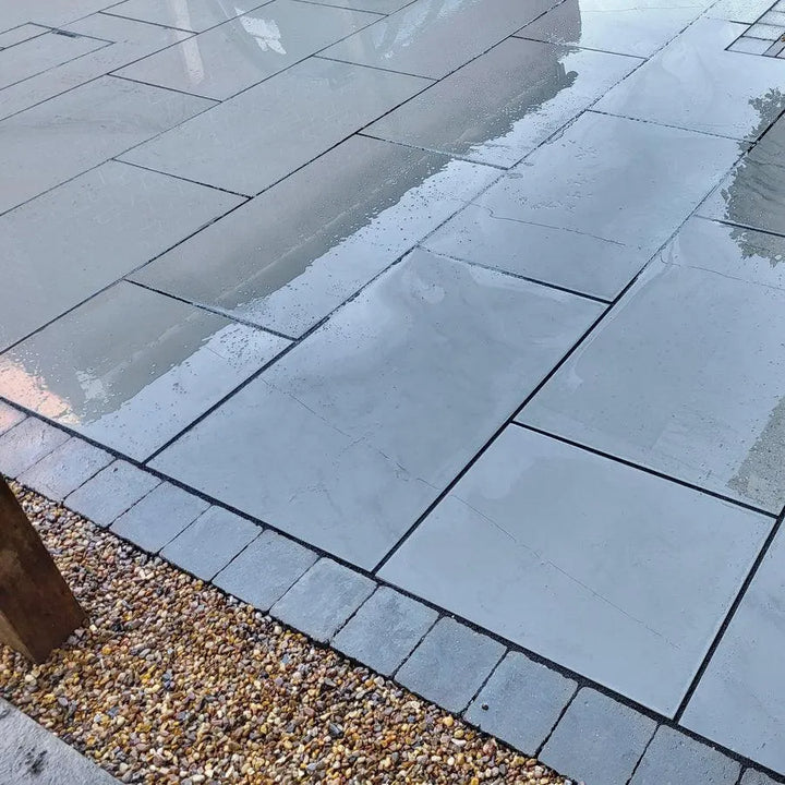 smooth sandstone paving grey sawn honed