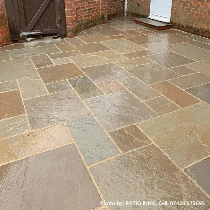 Raj blend Indian sandstone paving