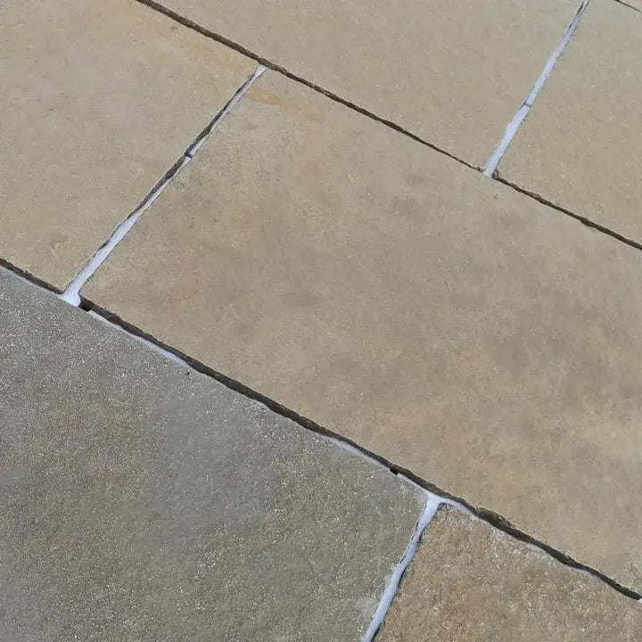 Tandur yellow limestone paving slabs tumbled