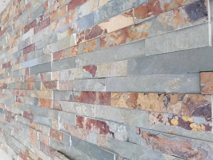 multicolour slate cladding split face tiles