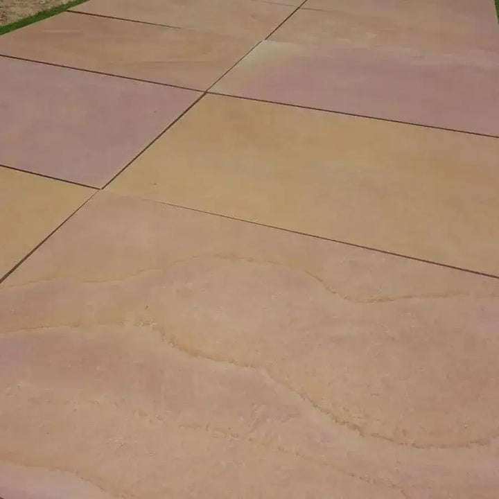 smooth Rippon buff sandstone paving