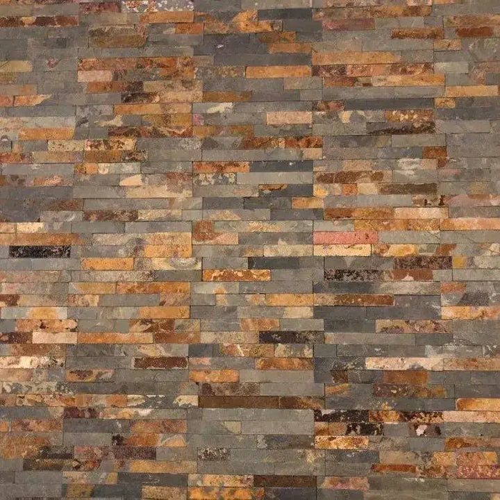 multicolour slate split face tiles