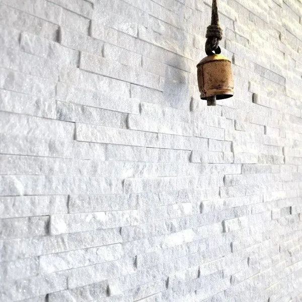 white sparkle split face tiles